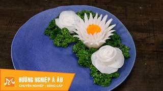 Hướng Nghiệp Á Âu - Nghệ Thuật Cắt Tỉa: Cách cắt tỉa hoa từ củ cải trắng: hoa cúc, hoa hồng