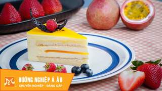 Hướng Nghiệp Á Âu - Học Làm Bánh Ngon: Cách làm bánh passion cheese mousse cake