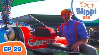 Blippi (English) - Ep 29: Blippi visits an amusement park and learns colors 