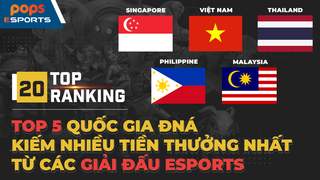 Top 5 quốc gia ĐNA kiếm nhiều tiền thưởng nhất từ các giải đấu eSports